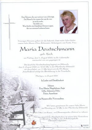 Portrait von Maria Deutschmann geb. Koch