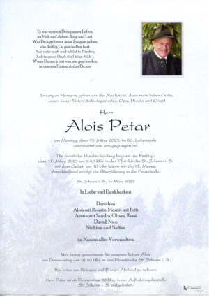 Portrait von Alois Petar