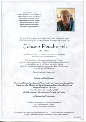 Portrait von Johann Poscharnik vlg. Alex