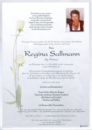 Portrait von Regina Sallmann vlg. Primus