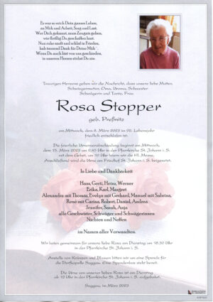 Portrait von Rosa Stopper geb. Preßnitz